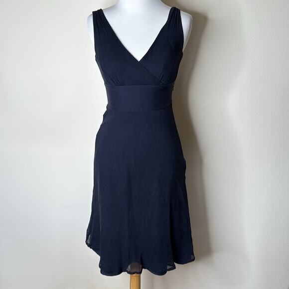 J. Crew Navy Silk Chiffon Sophia Dress - Picture 2 of 6